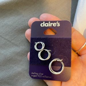 Dainty Sterling Silver sleeper hoop earrings